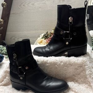 Marc Fisher Dalary black leather moto biker boots size 7.5